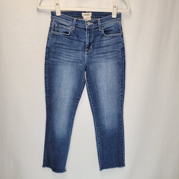 L'AGENCE Denim - L'Agence Women's Size 25 Jeans High Rise Cropped Slim Raw Hem